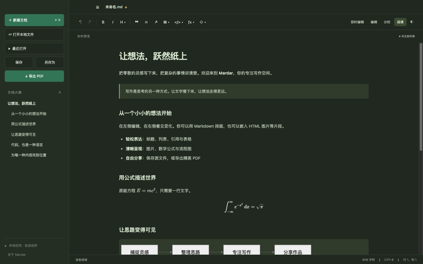 深色主题阅读模式